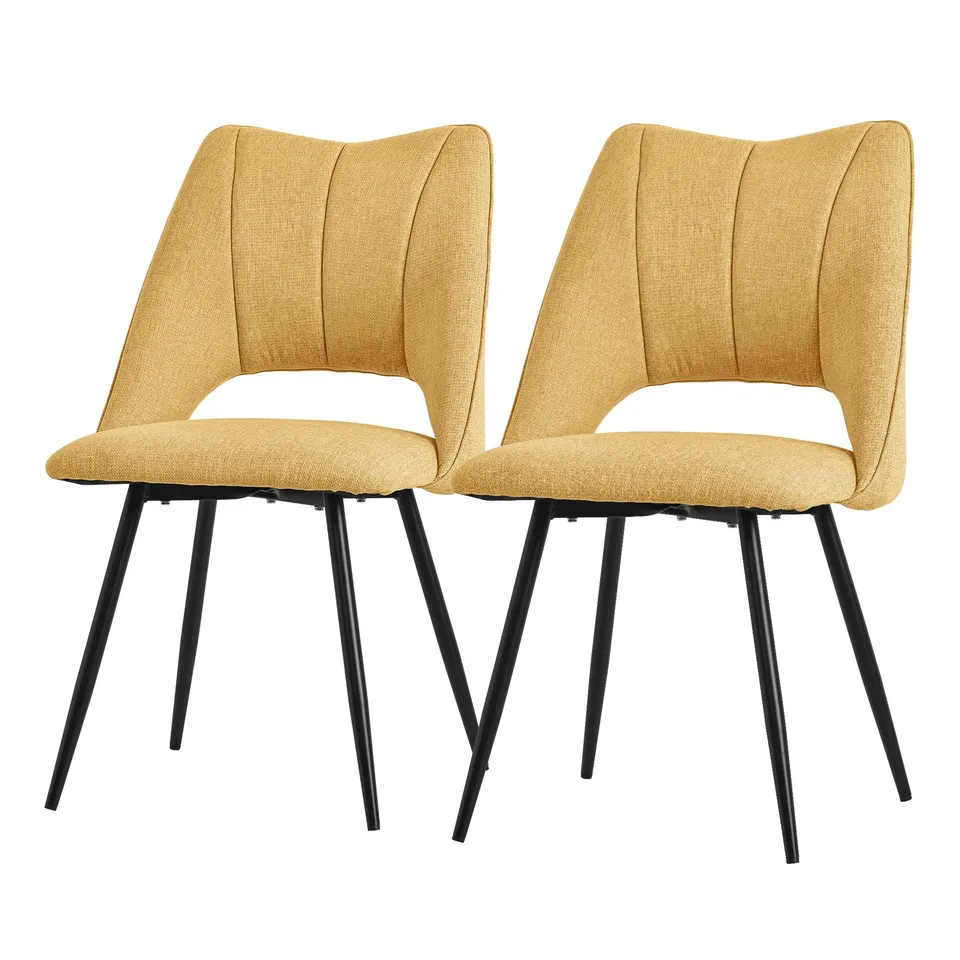 ECD Germany Möbel chaise salle à manger moutarde lot 2 acier