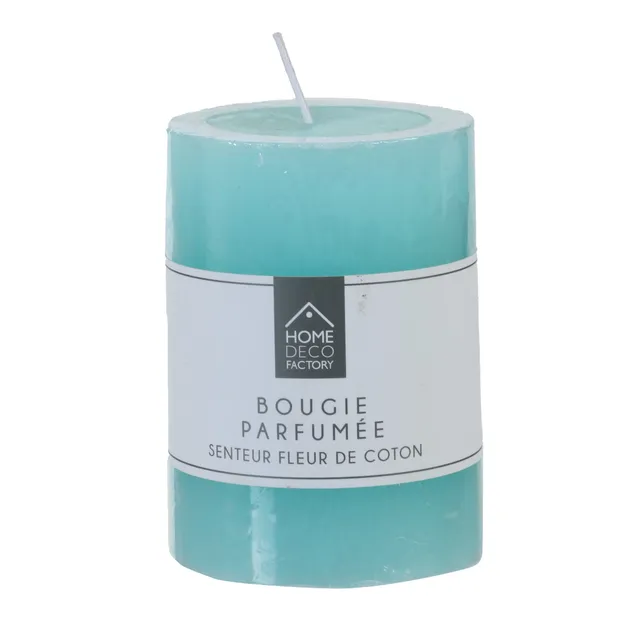 Escale Gourmande bougie cylindrique bleu déco à poser