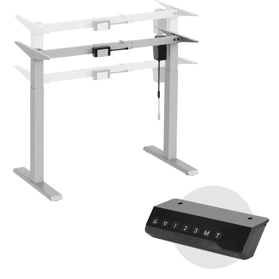 ECD Germany Möbel piétement bureau électrique gris 73-123 cm