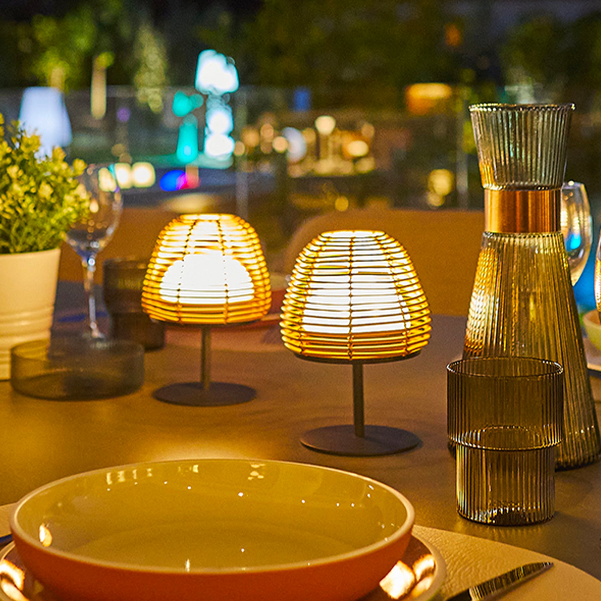 Red Deco Twins Boheme lot 4 lampes sans fil H16cm dimmable
