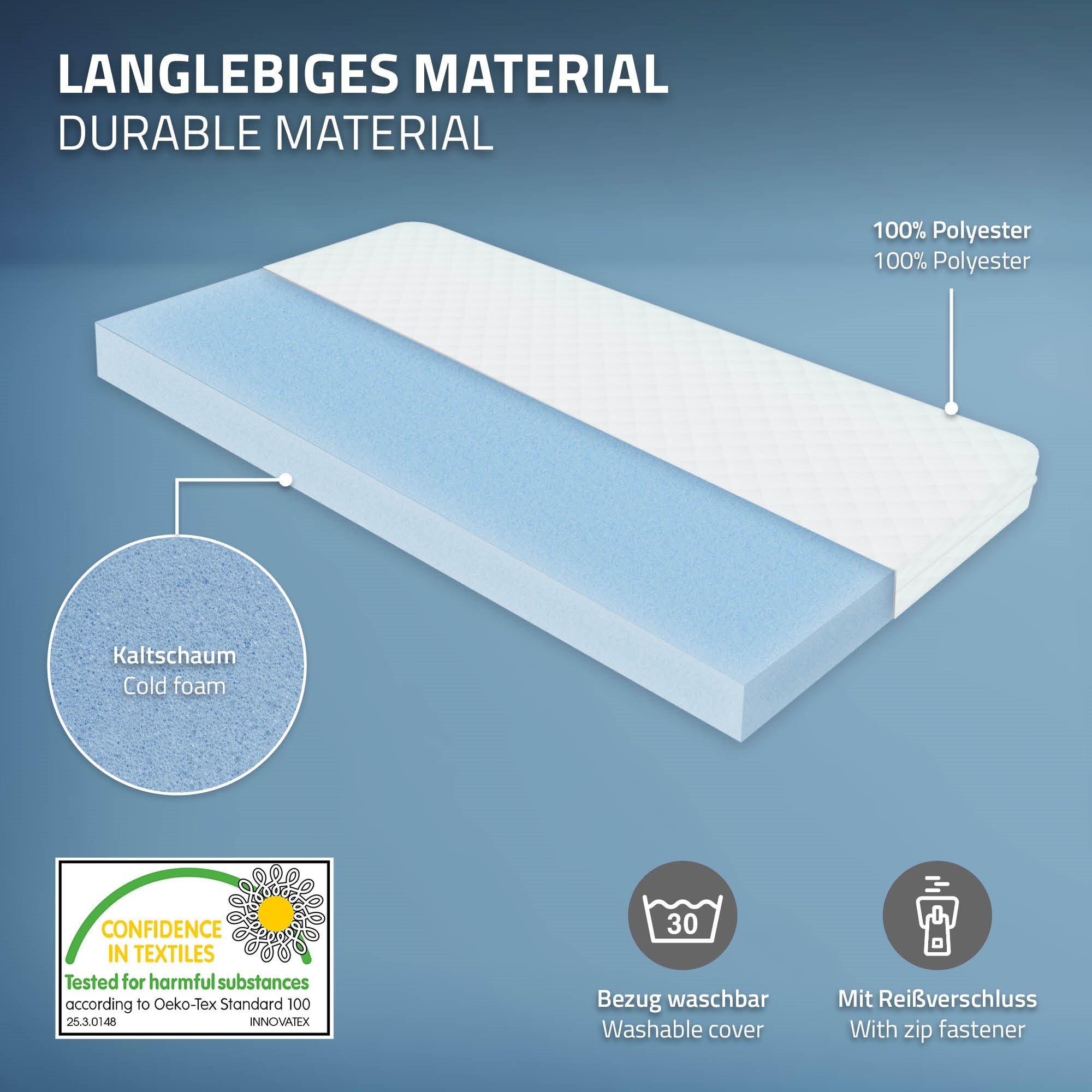ECD Germany Kinder Lit enfant 70x140 blanc avec matelas