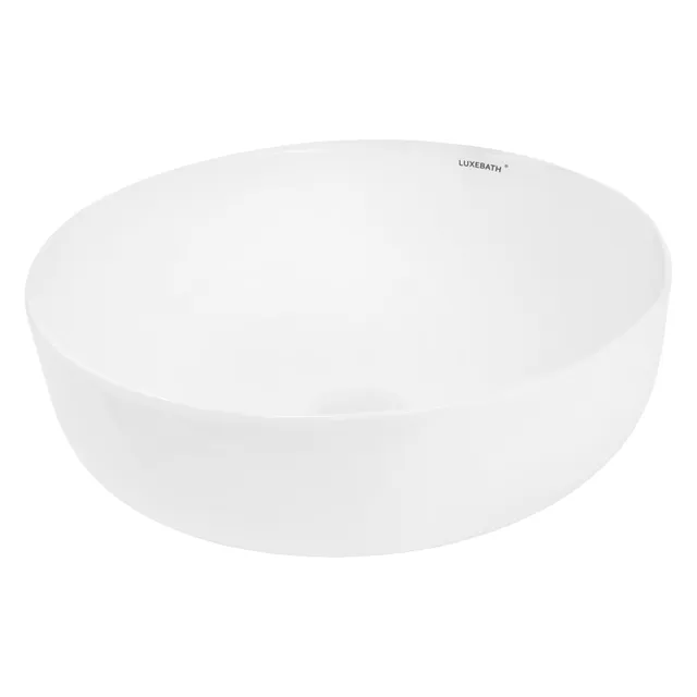 ECD Germany Sanitär LuxeBath vasque ronde blanc céramique Ø40cm