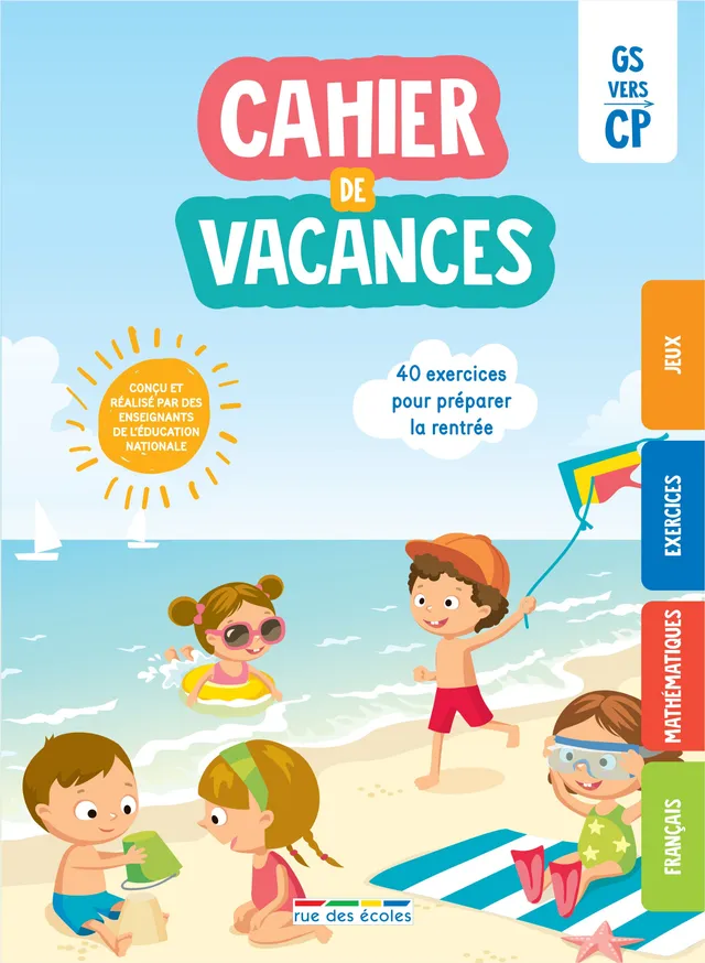 Cahier de vacances vers le CP lettres chiffres éveil enfant