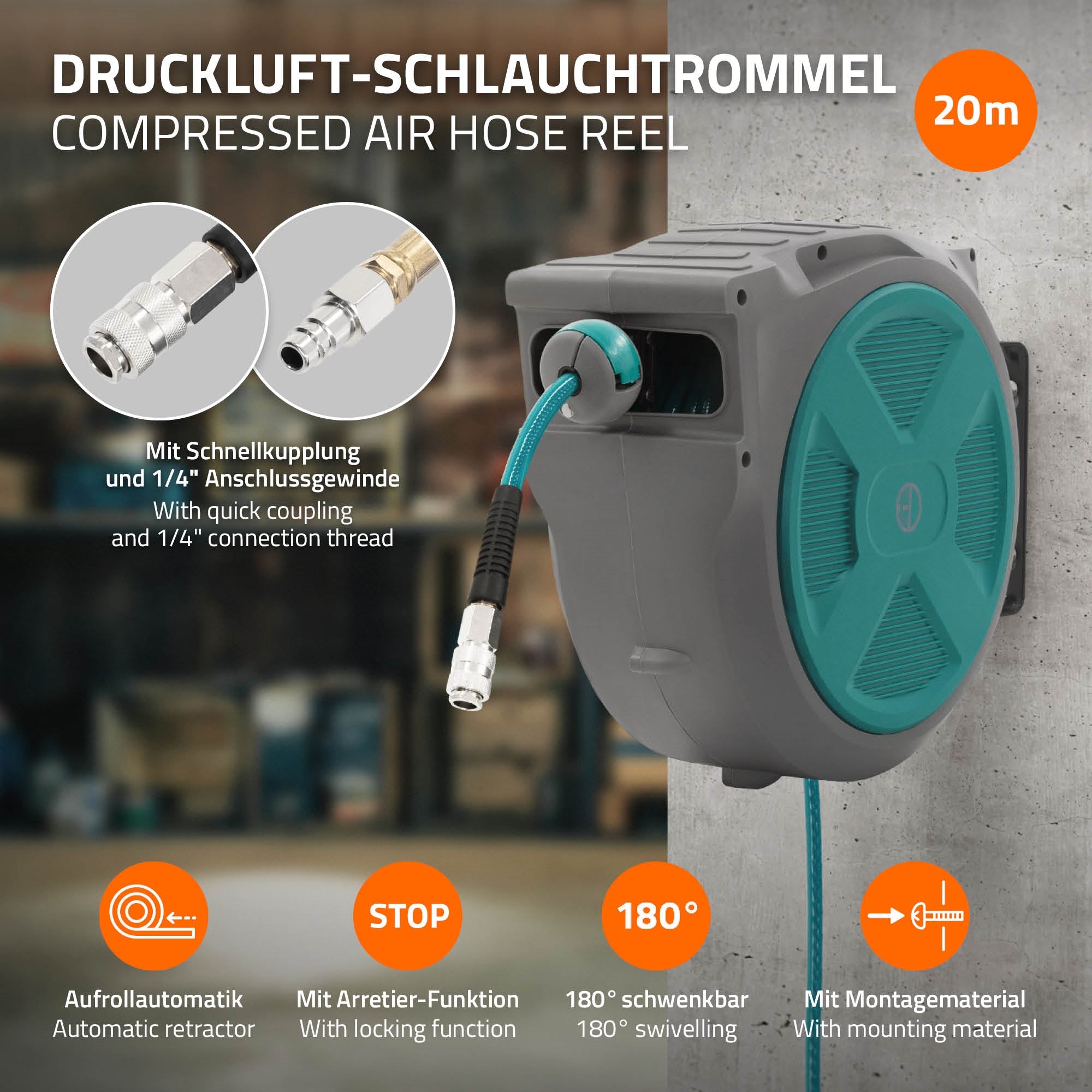 ECD Germany Atelier enrouleur air 20 m 1/4 mural
