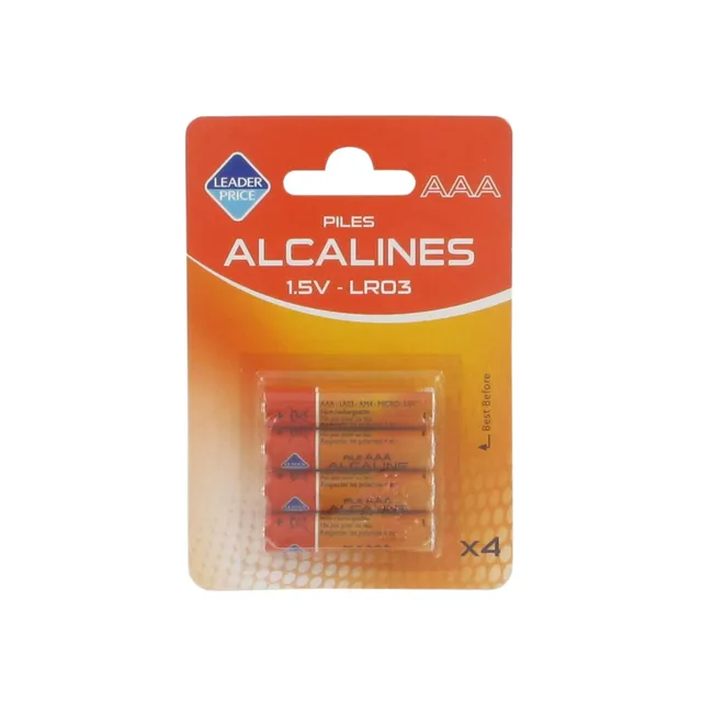 Leader Price piles AAA x4 alcalines maison