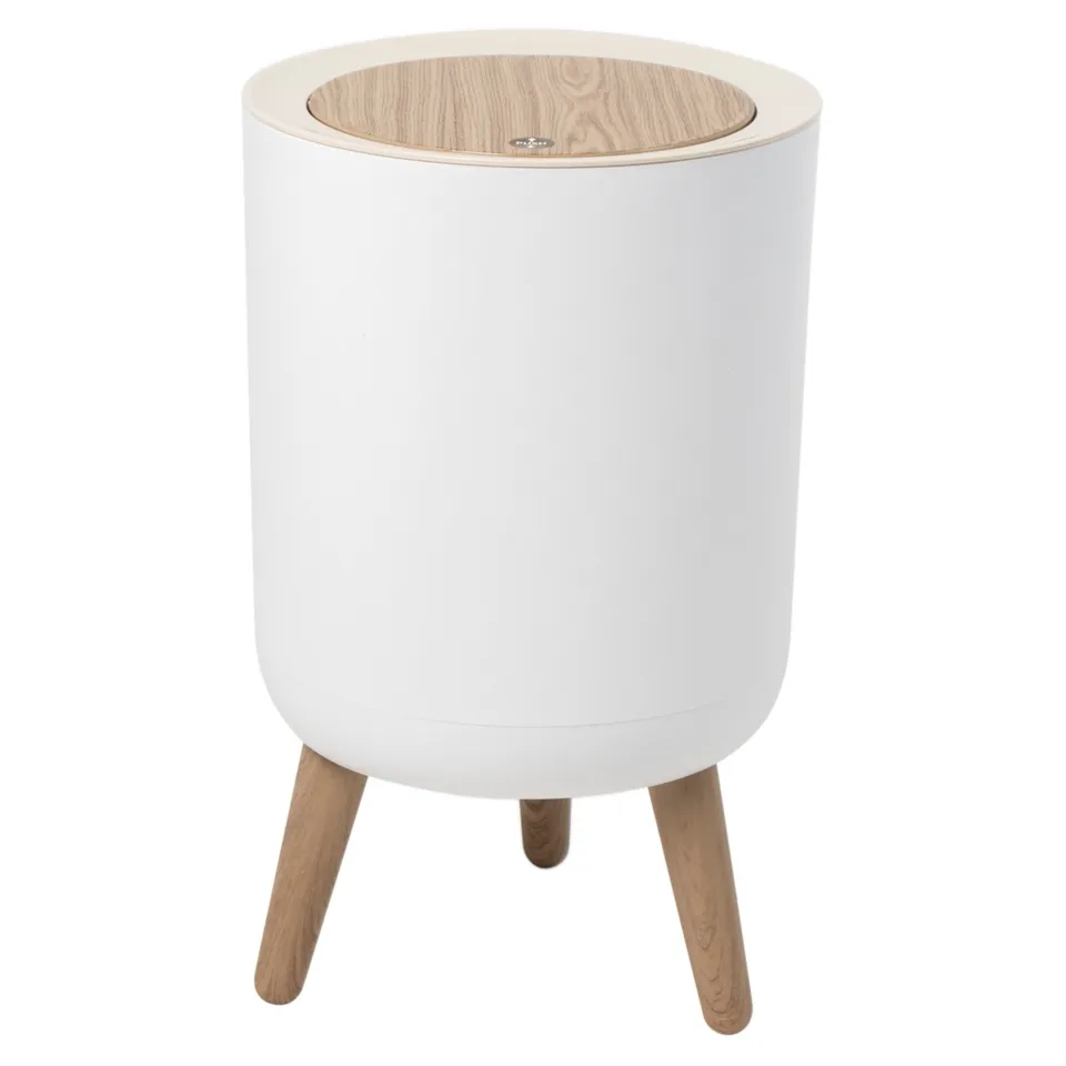Red Deco Malmo poubelle touch 7L couleur bois salle de bain