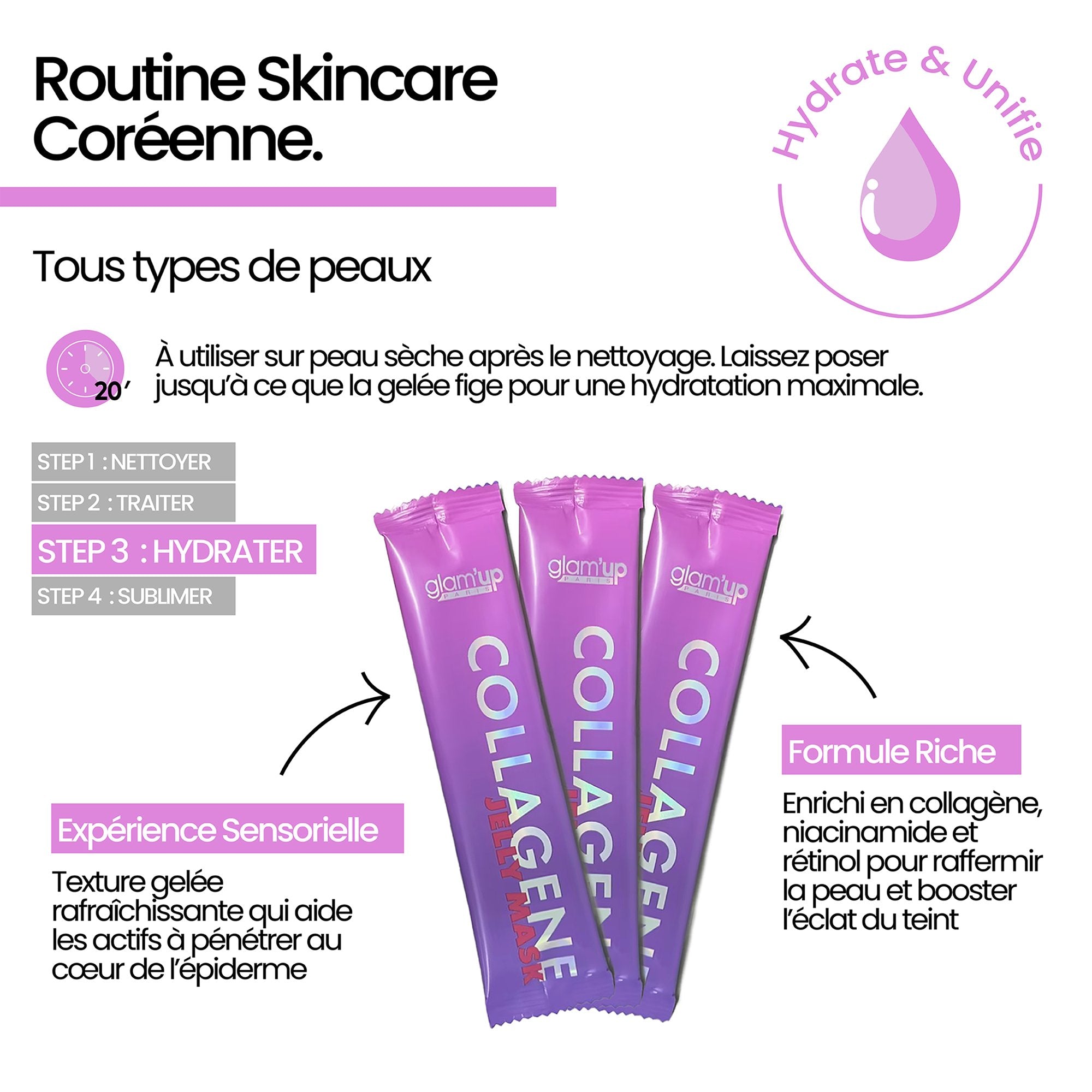 Stokomani Beauté et bien-être masque jelly collagène x3 poudre hydratant