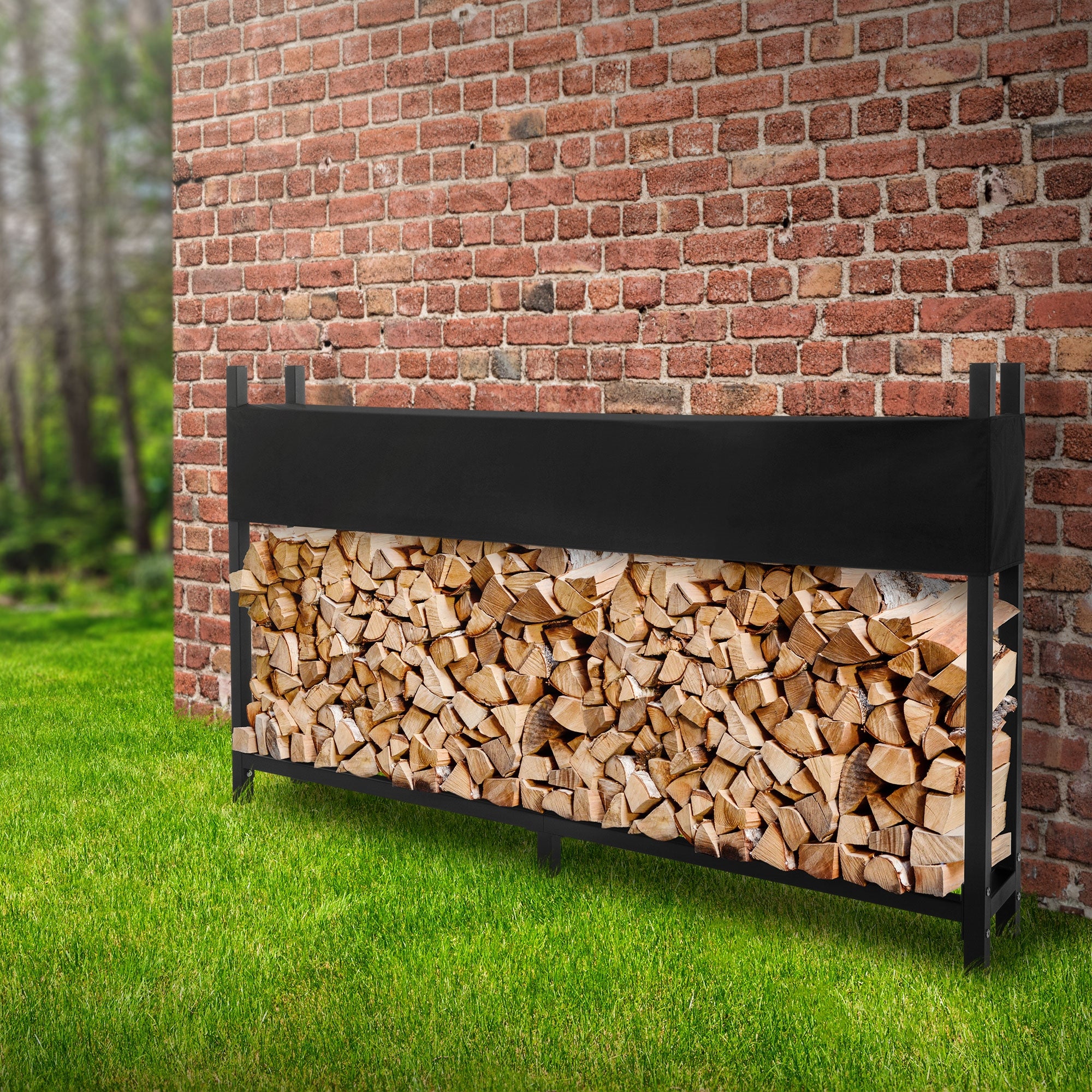 ECD Germany Garten abri bûches acier 113x25x115 bâche