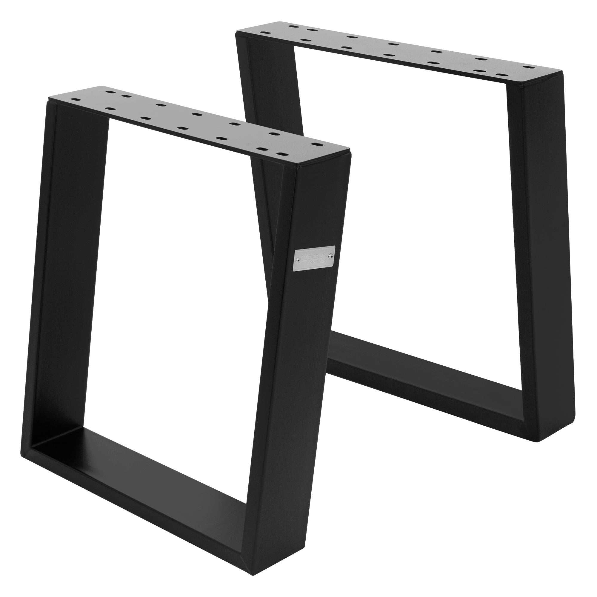 ECD Germany Garten pieds traîneau 40x43 cm noir acier lot 2