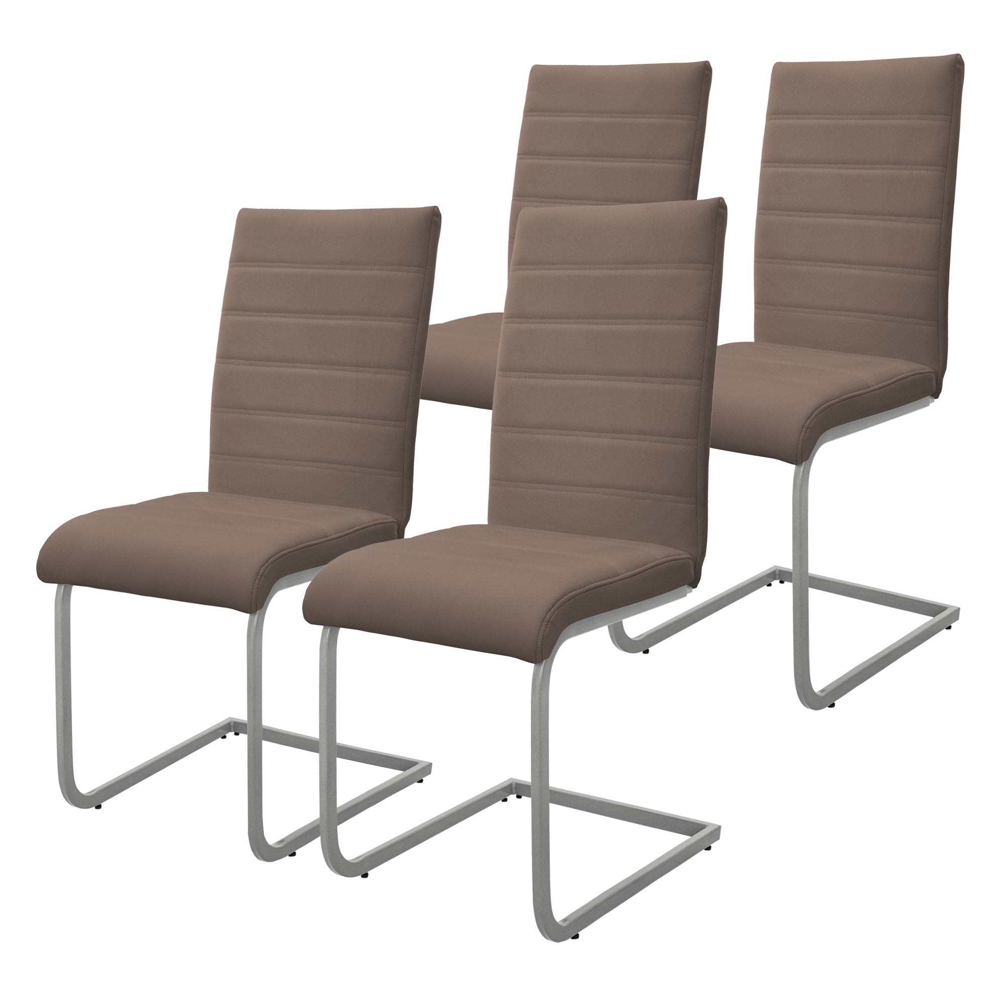ECD Germany ML-Design chaise cantilever marron lot 4 simili cuir