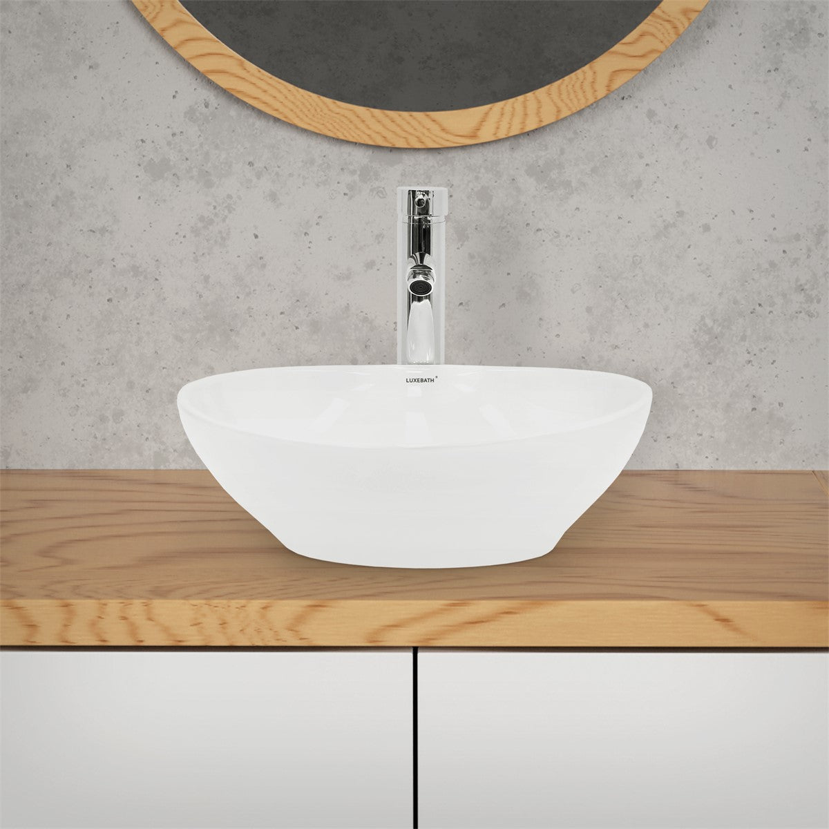 ECD Germany Sanitär LuxeBath vasque ovale céramique noire