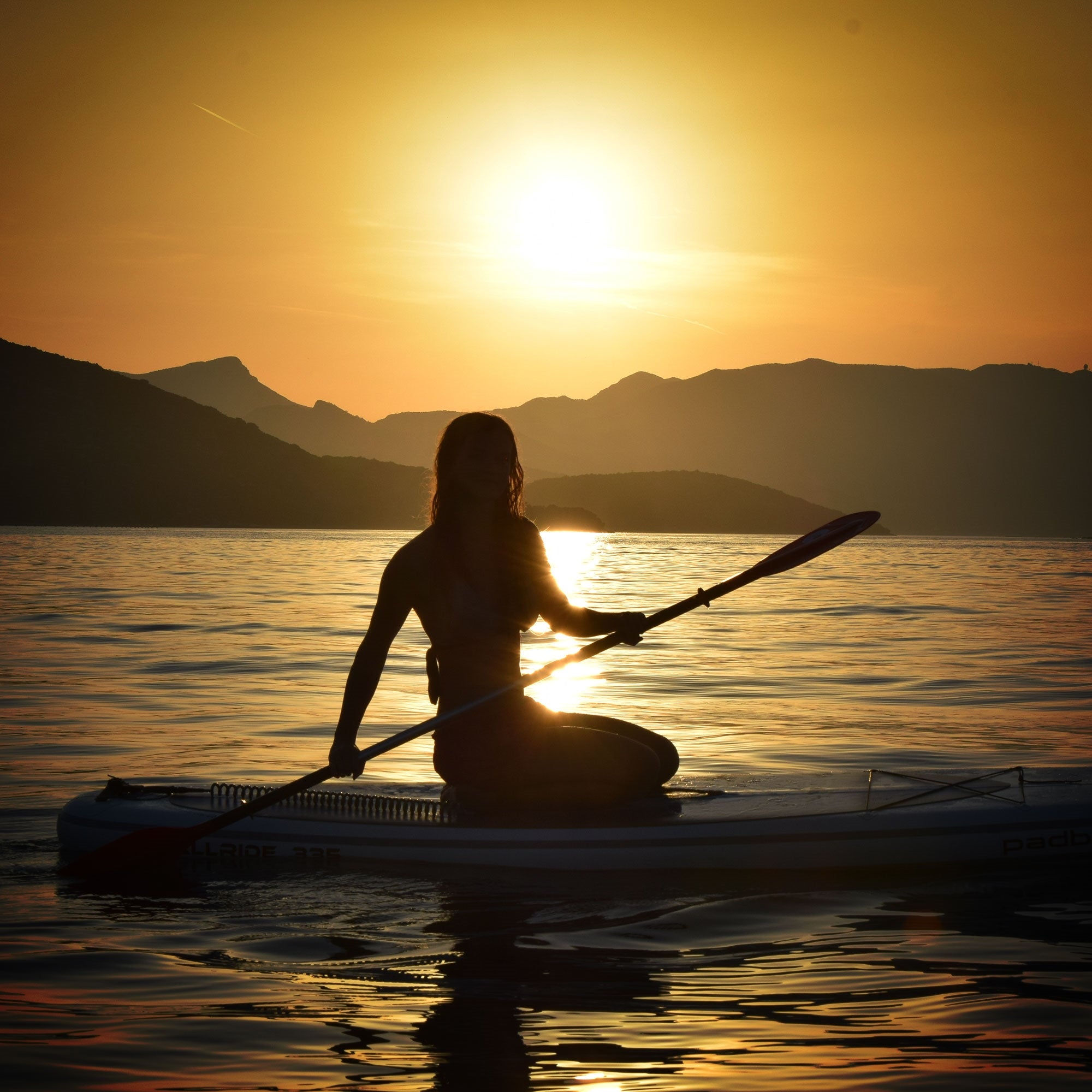 ECD Germany SUP pagaie kayak double 220cm noire alu 4 parties