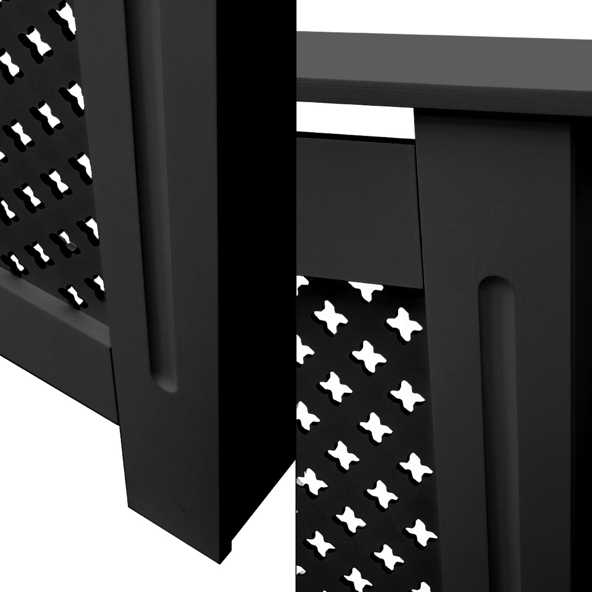 ECD Germany Heizungen cache-radiateur MDF noir 152x19x82 cm