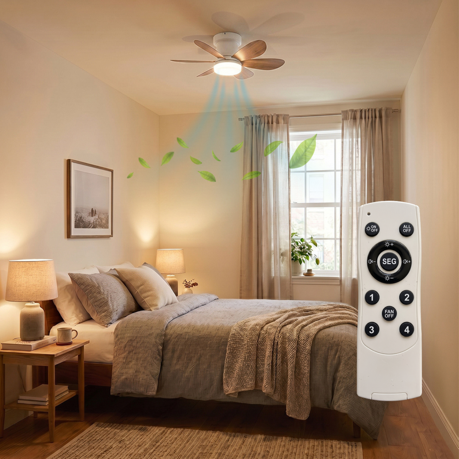Red Deco Mistral ventilateur plafond LED 52cm télécommande