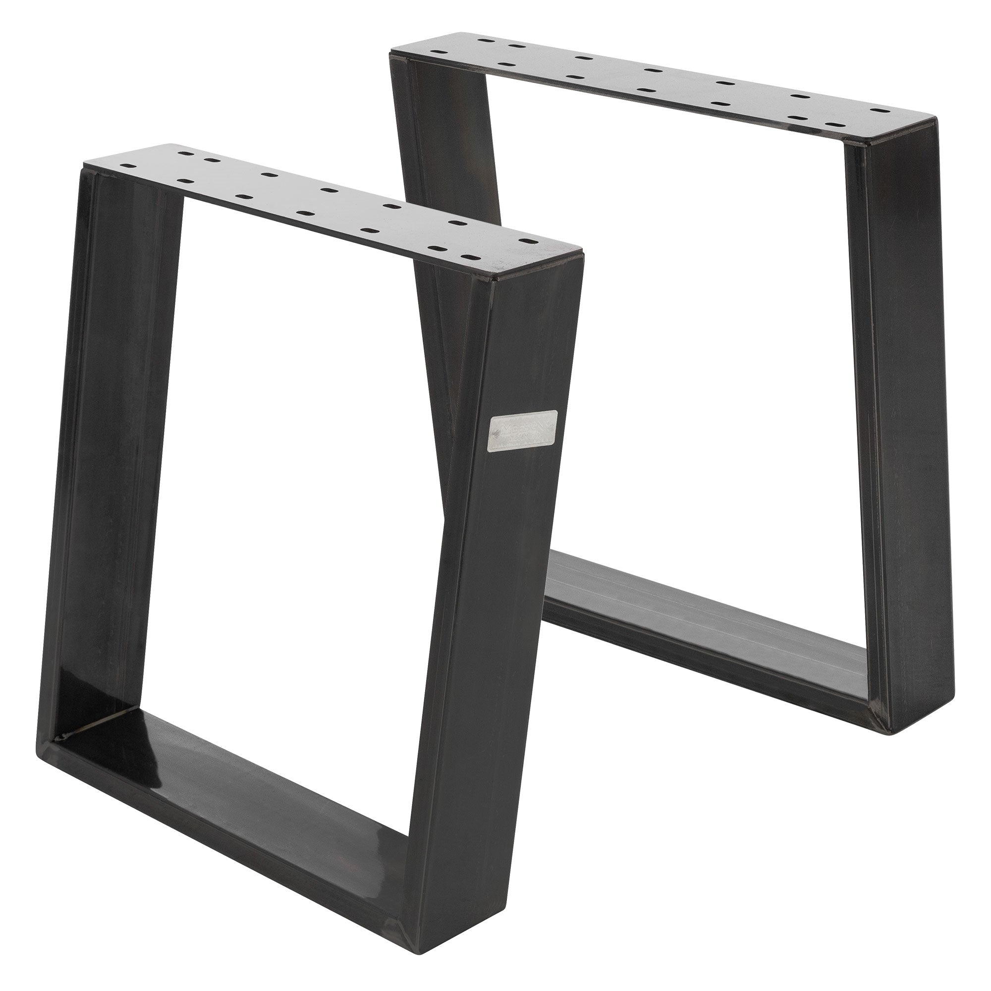 ECD Germany pieds table U 40x43 cm noir acier lot 2
