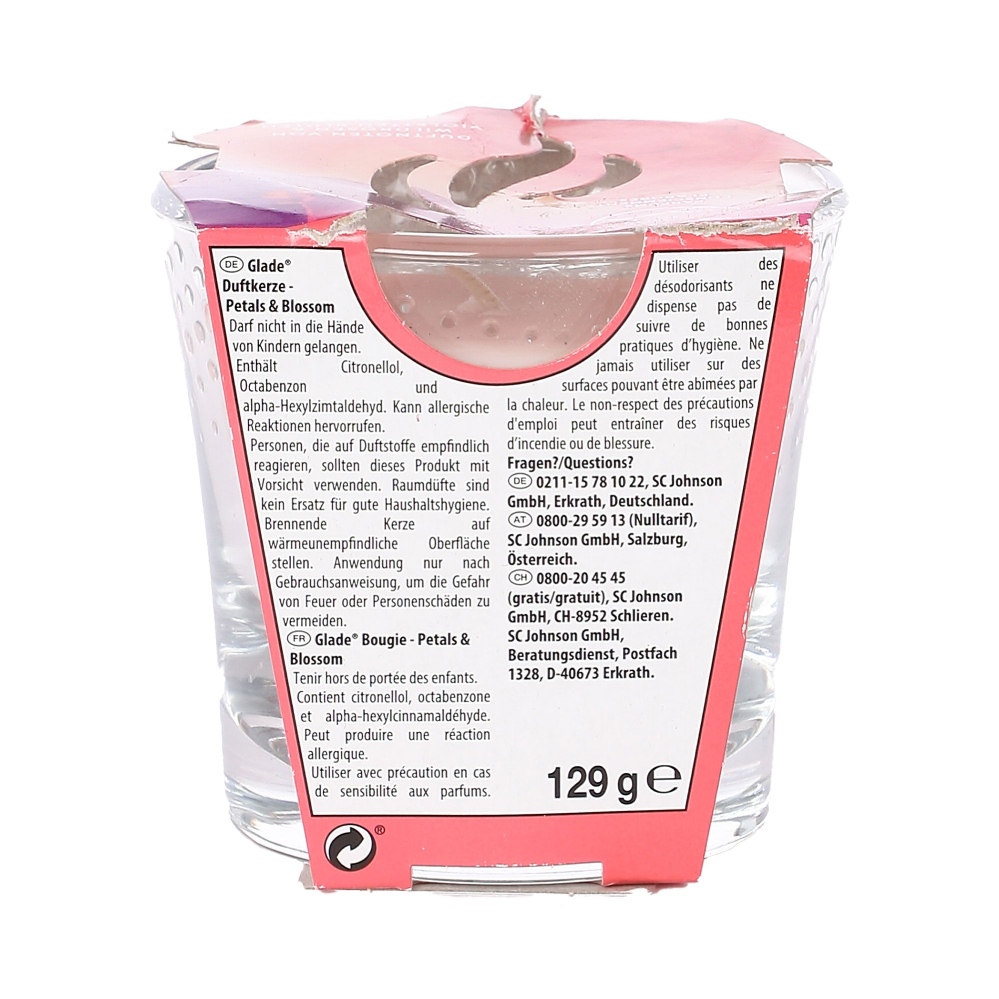 Glade Petals & Blossom bougie parfumée florale maison