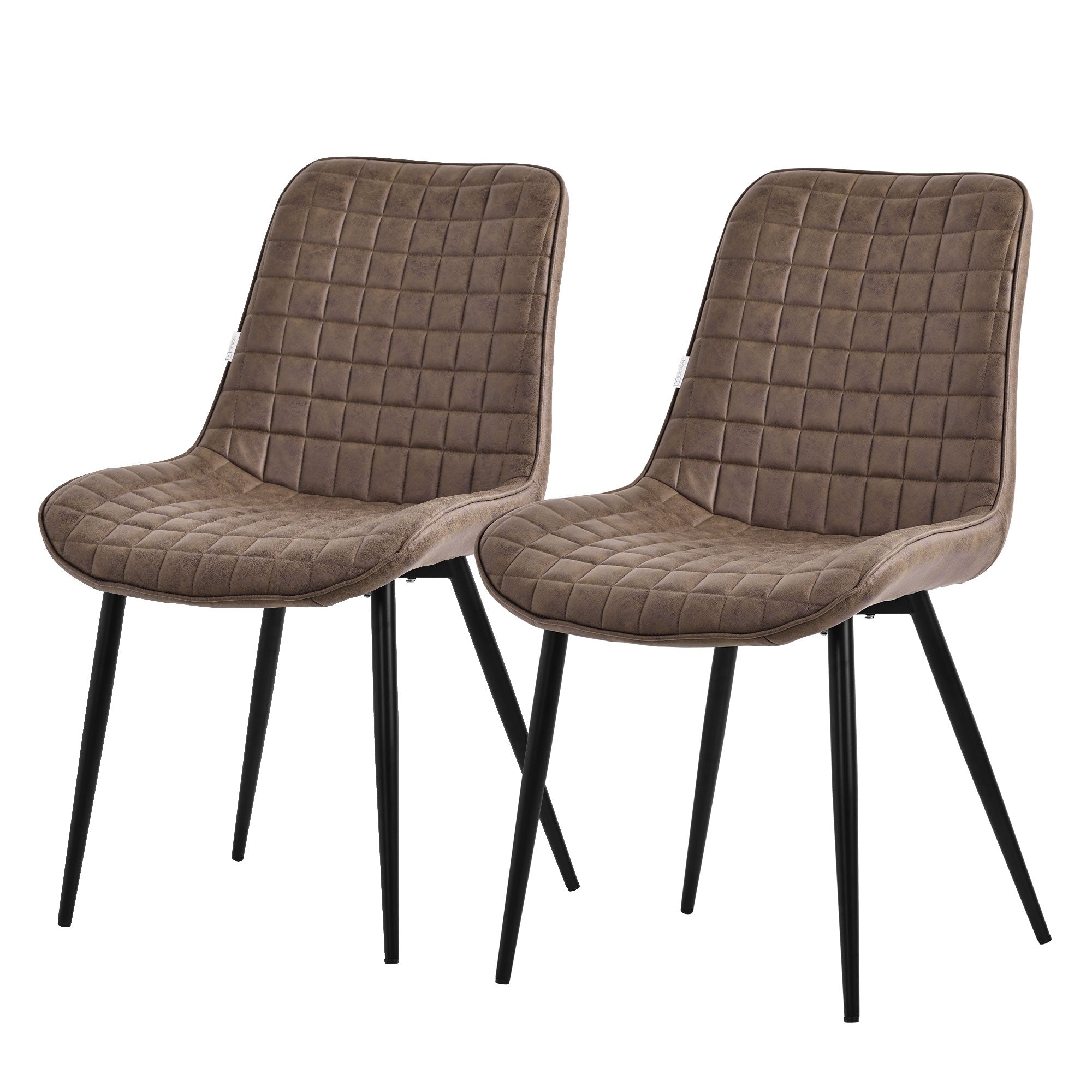 ECD Germany Chaise Salle à Manger Velours Anthracite 2pcs