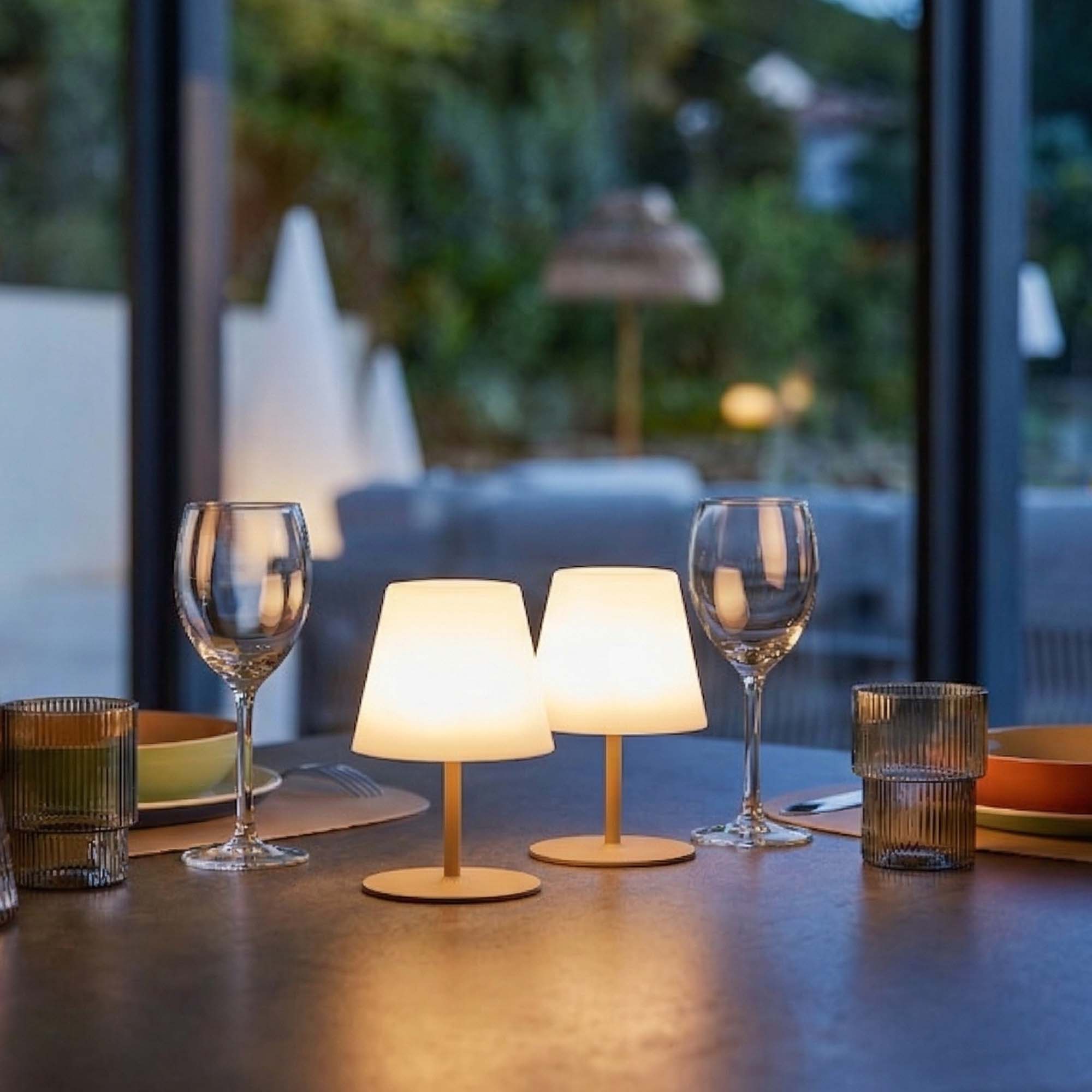 Red Deco Twins set 2 lampes sans fil crème H16cm USB-C