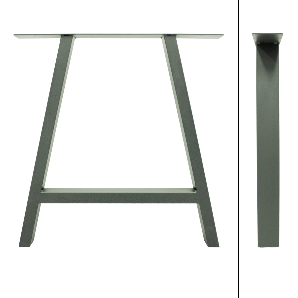 ECD Germany Möbel 2 Pieds Table Acier Gris Pierre 70x72 cm