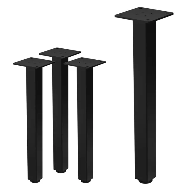 ECD Germany Möbel pieds table acier 42 cm noir lot 4 réglables
