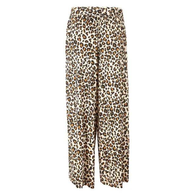 Pantalon large imprimé marron femme taille 38 fluide