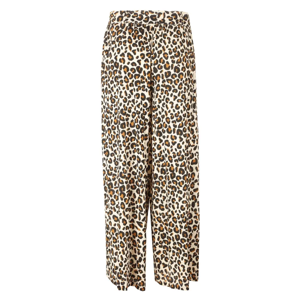 Pantalon large imprimé marron femme taille 38 fluide