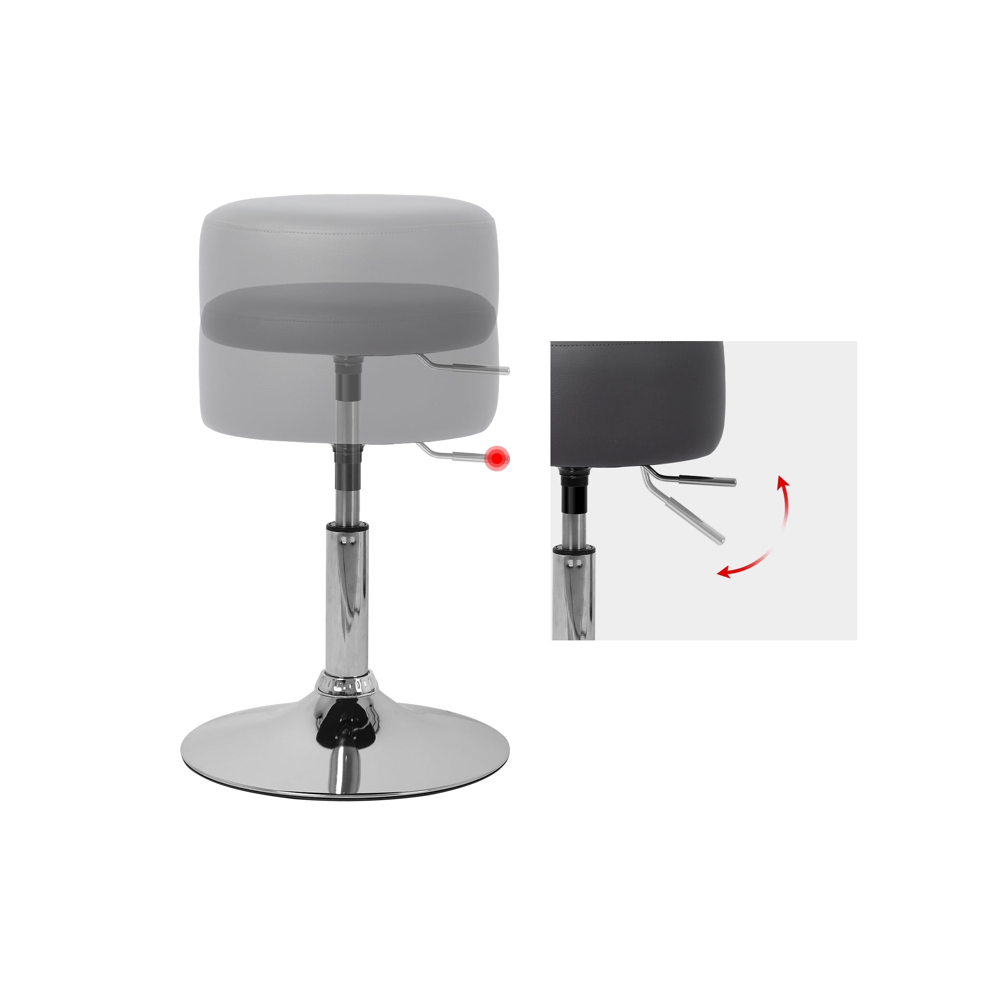 ML-Design tabouret de bar gris foncé Ø33 cm réglable 1 pièce