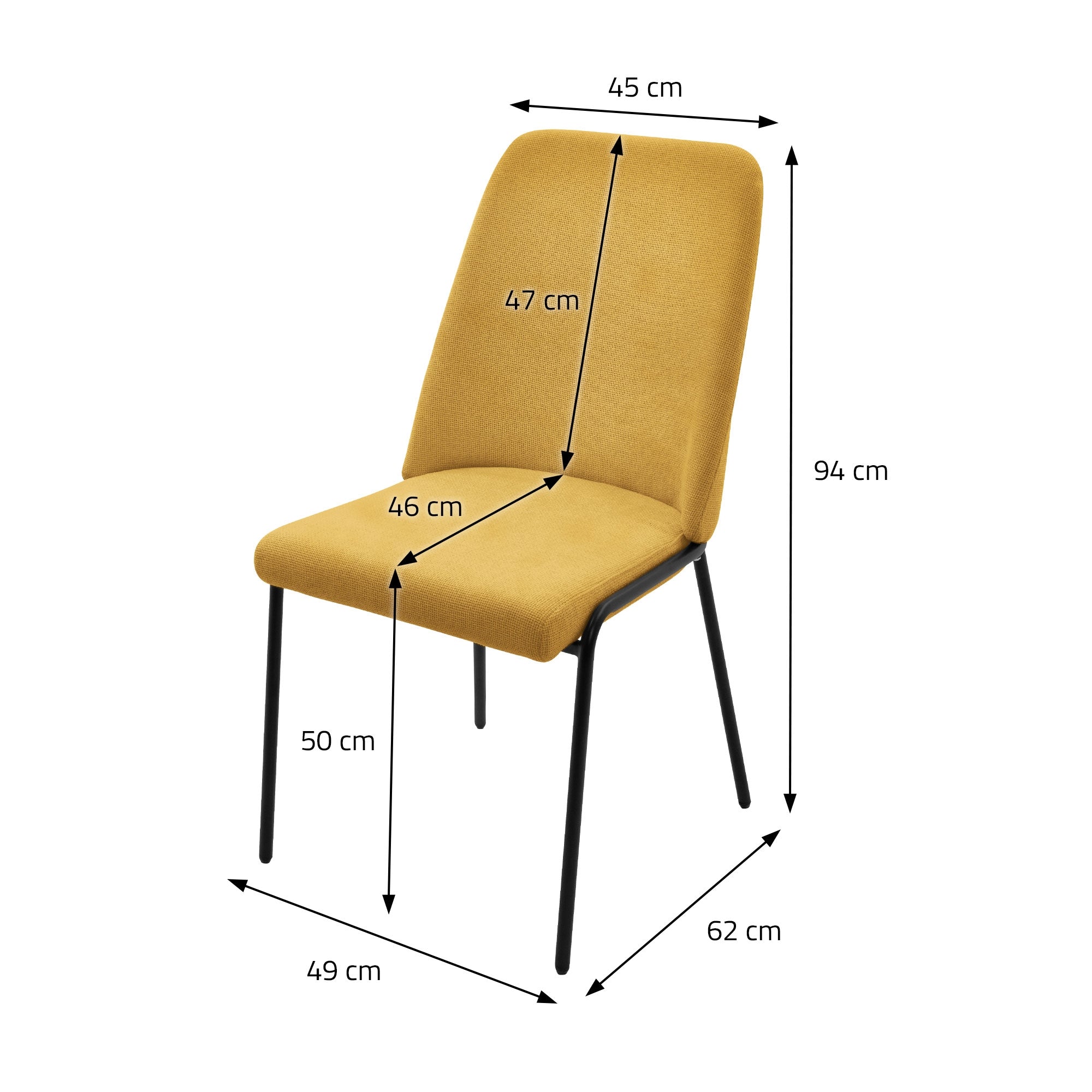 ECD Germany Möbel Lot 2 chaises moutarde Chaise salle à manger