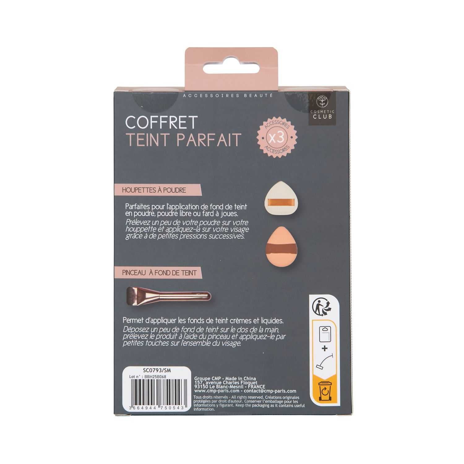 Stokomani Coffret teint 3 pièces pinceau houpettes