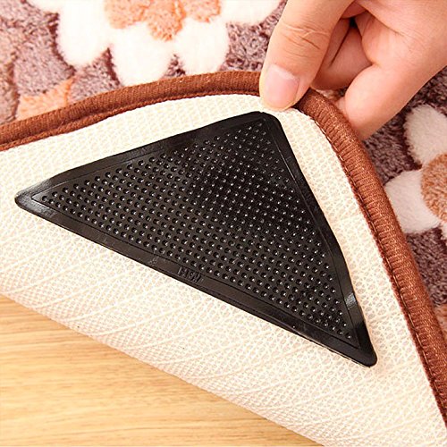Shop-Story Maison Lot 4 Coins Antidérapants Tapis Triangle Polyuréthane