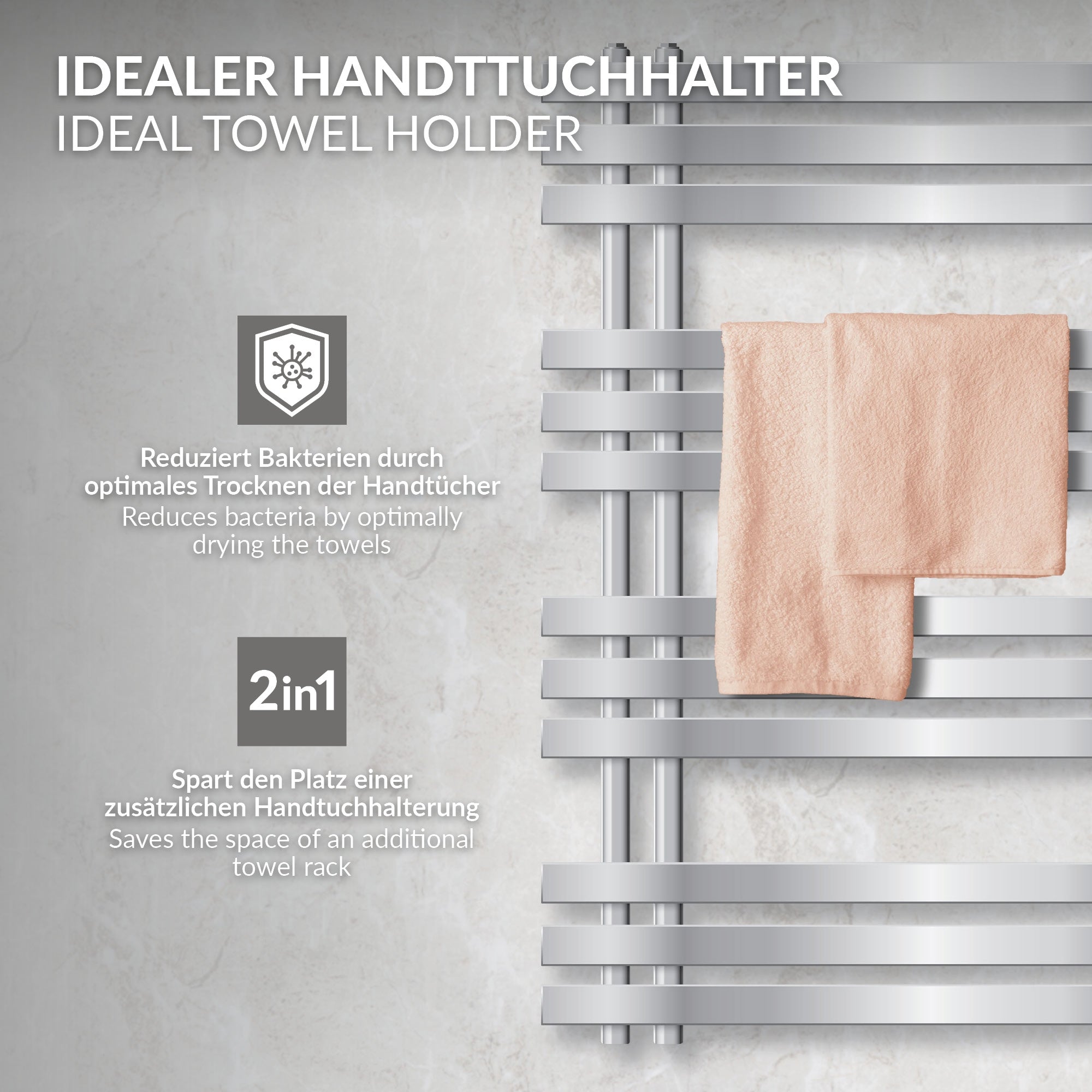 ECD Germany Sahara 500x1000 radiateur chromé vanne centrale
