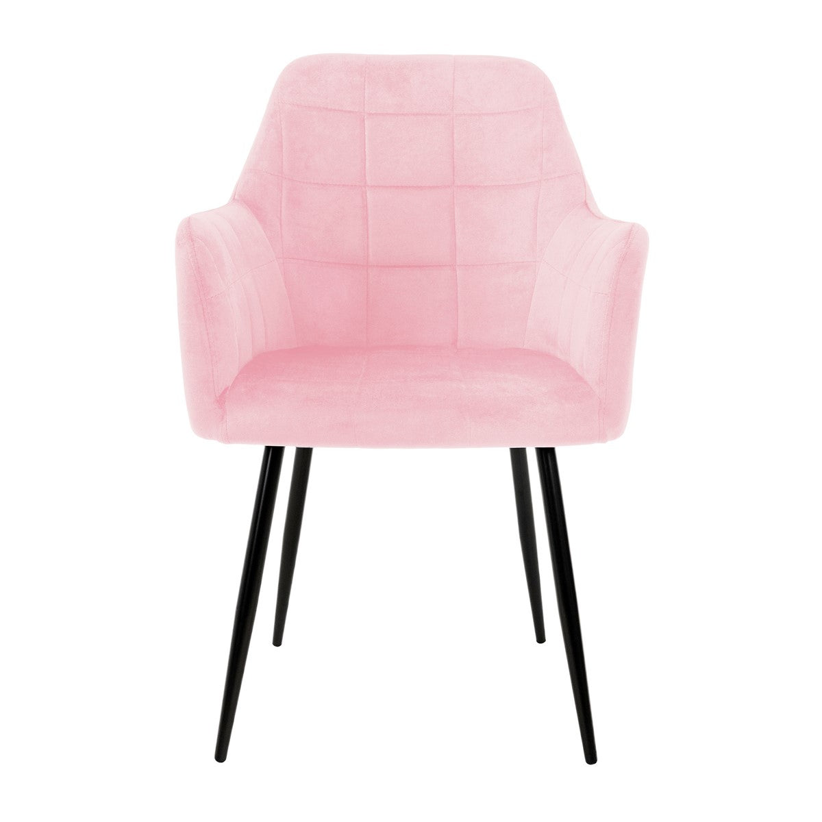 ECD Germany Meuble chaise rose lot de 2 microfibre accoudoirs