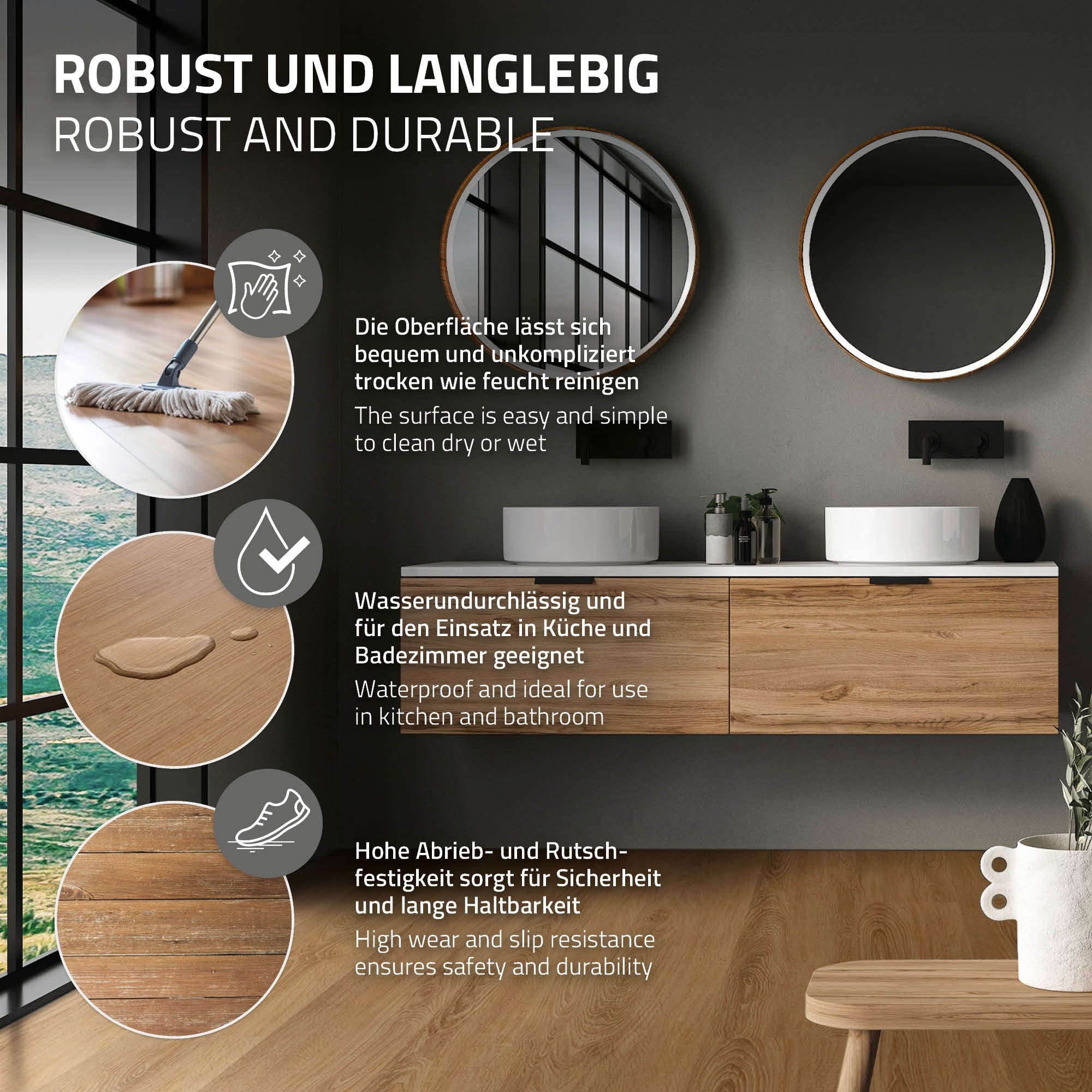 ECD Germany ML-Design sol vinyle chêne Sandbar 4,52 m²