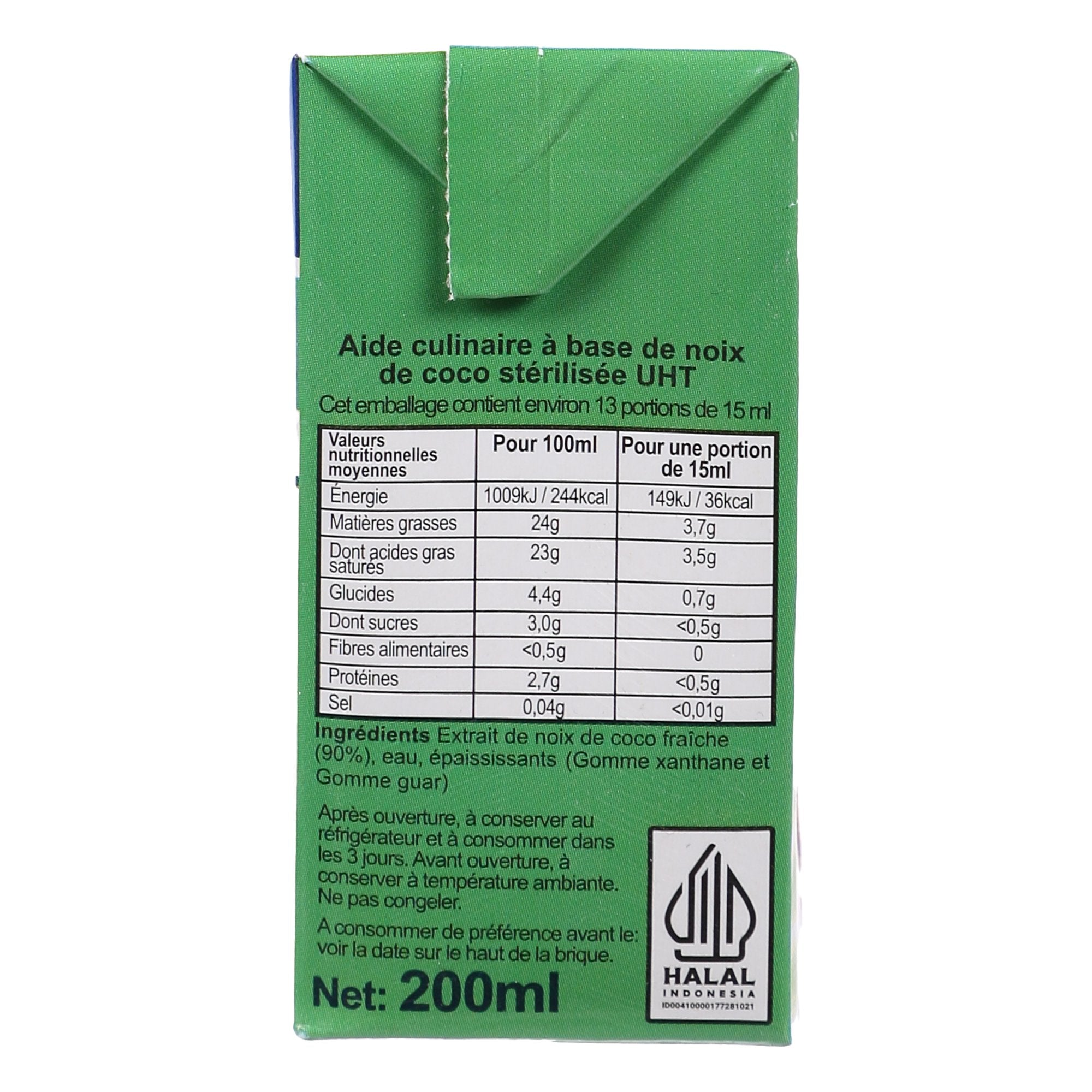 Crème de coco brique cuisine exotique