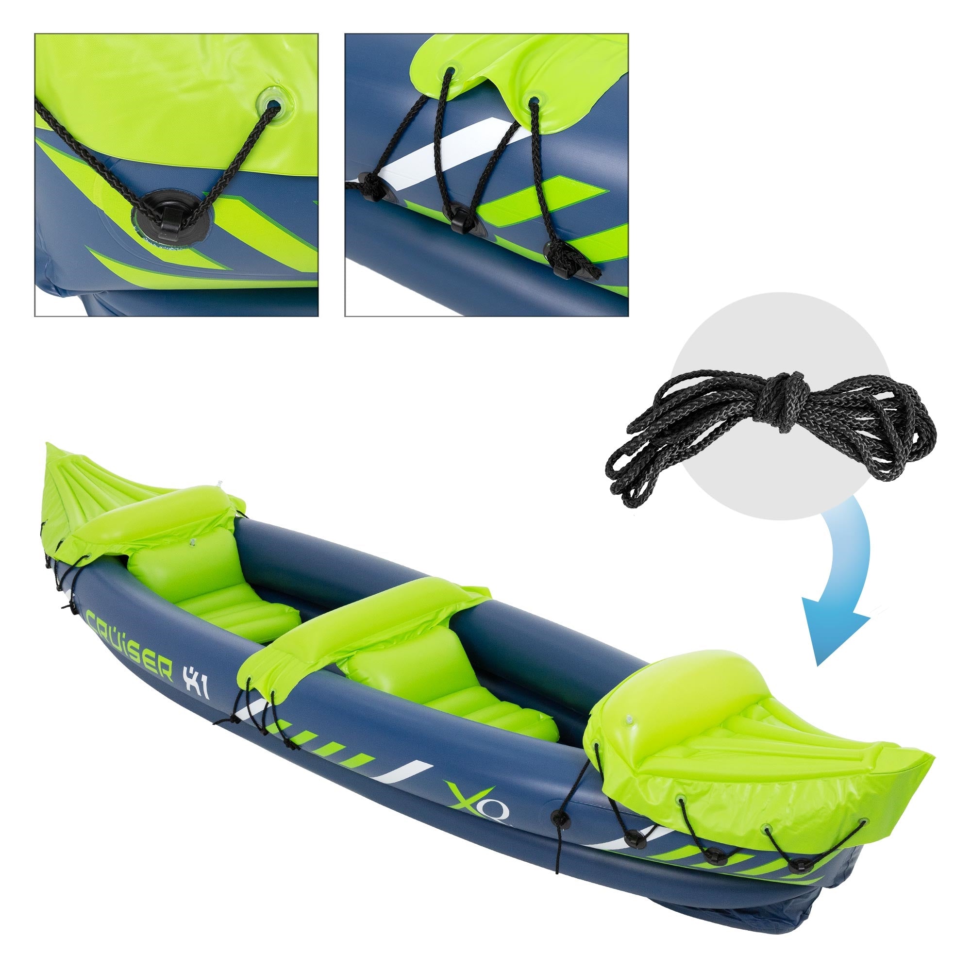 ECD Germany Cruiser X1 kayak gonflable 2 places vert/blanc/bleu