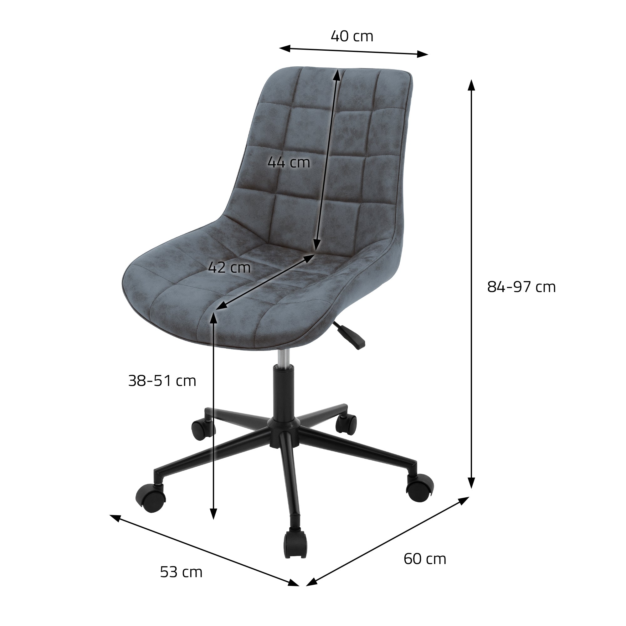 ECD Germany chaise de bureau similicuir roulette marron réglable