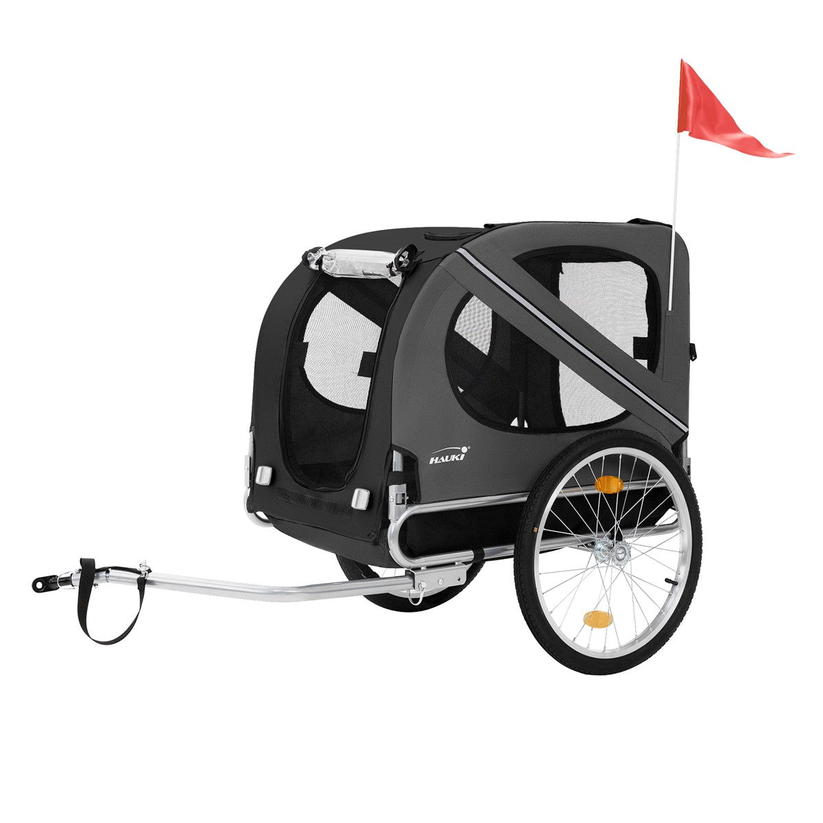 ECD Germany Hauki remorque vélo chien 2en1 gris 40kg