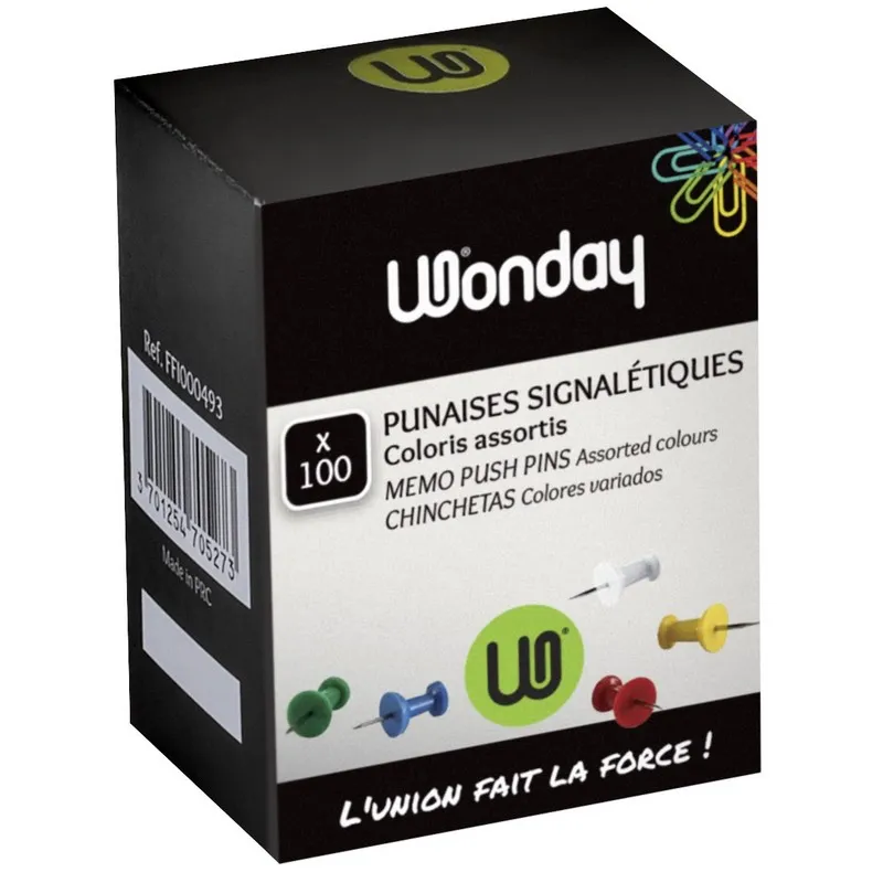 Safe Tool Fournitures de bureau boîte 100 punaises signalétiques