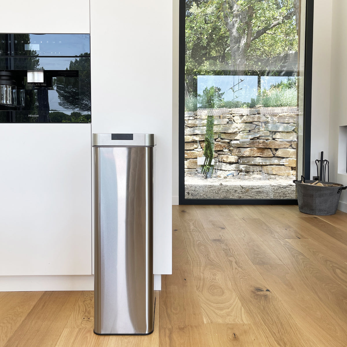 Red Deco Silverlake poubelle auto 90 L inox papillon