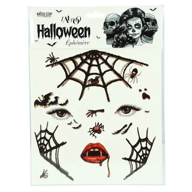 Stokomani Beauté tatouage éphémère visage Halloween gris