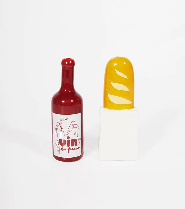 L'avant gardiste Baguette Vin Salière Poivrière fun