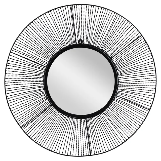 WOMO-Design miroir mural rond noir Ø84 cm métal verre