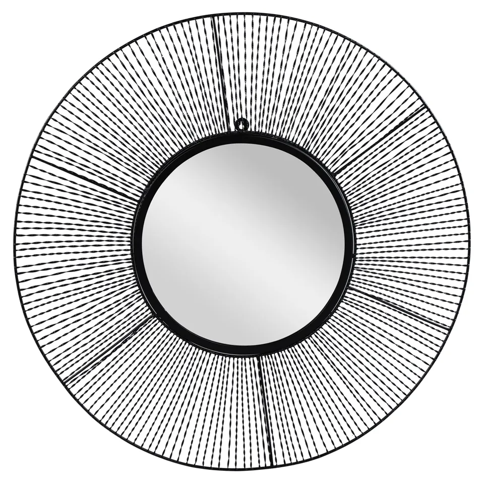 WOMO-Design miroir mural rond noir Ø84 cm métal verre
