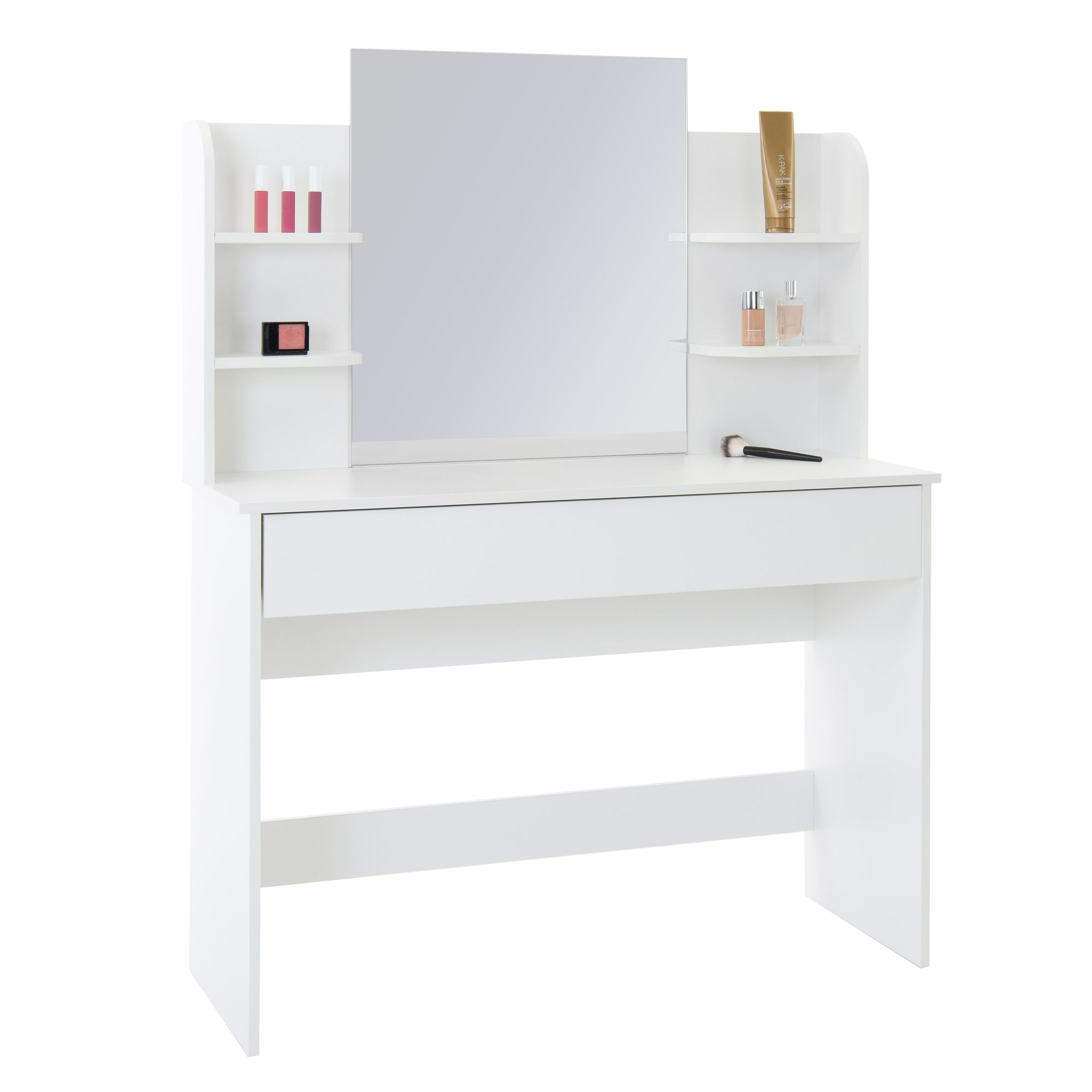 ECD Germany coiffeuse blanche miroir 108 cm tiroir