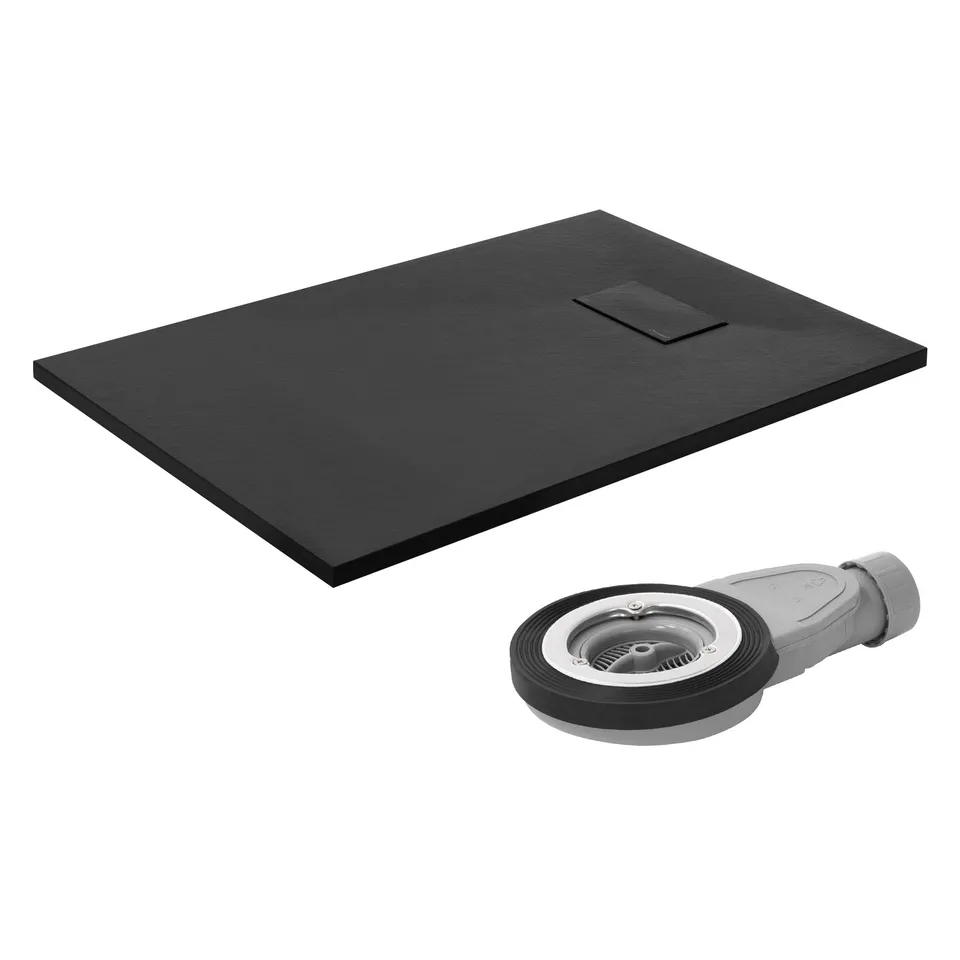 ECD Sanitär LuxeBath Receveur 100x70cm Noir Extra-plat