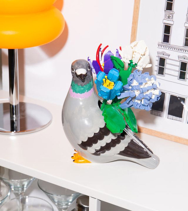 L'avant gardiste Vases vase pigeon fleurs céramique