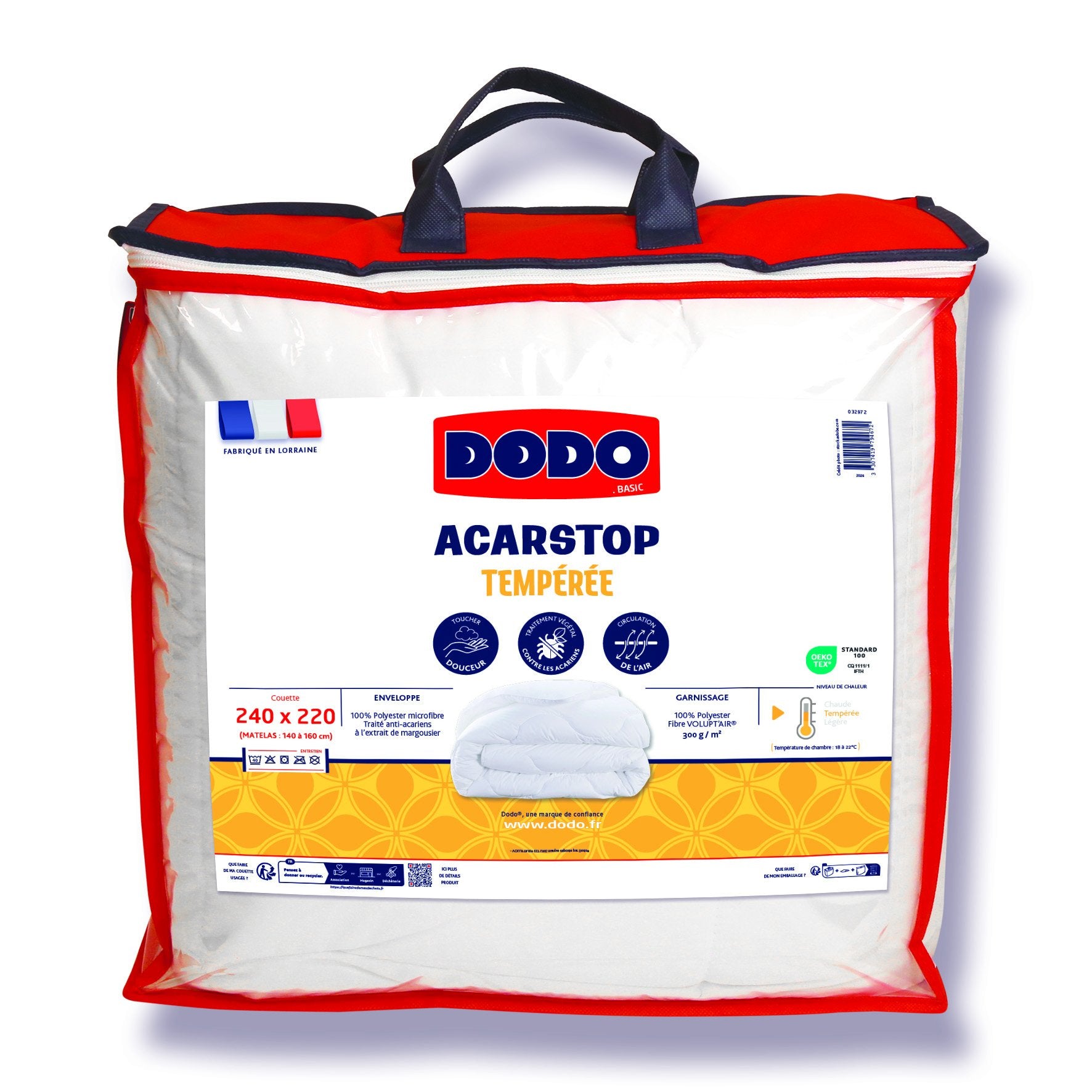 Dodo Maison couette anti-acariens 220x240 cm enveloppante