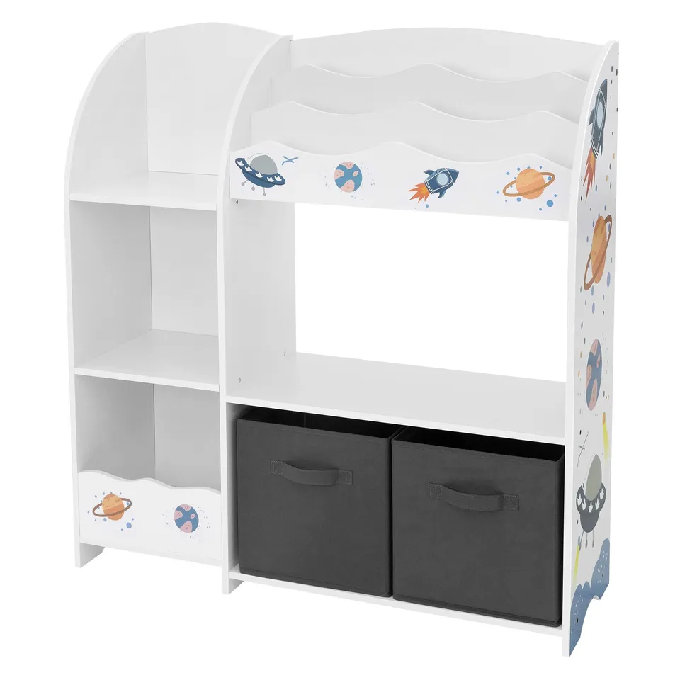ECD Germany Kinder Étagère Enfant Espace Blanc 8 Cases +2 Boîtes