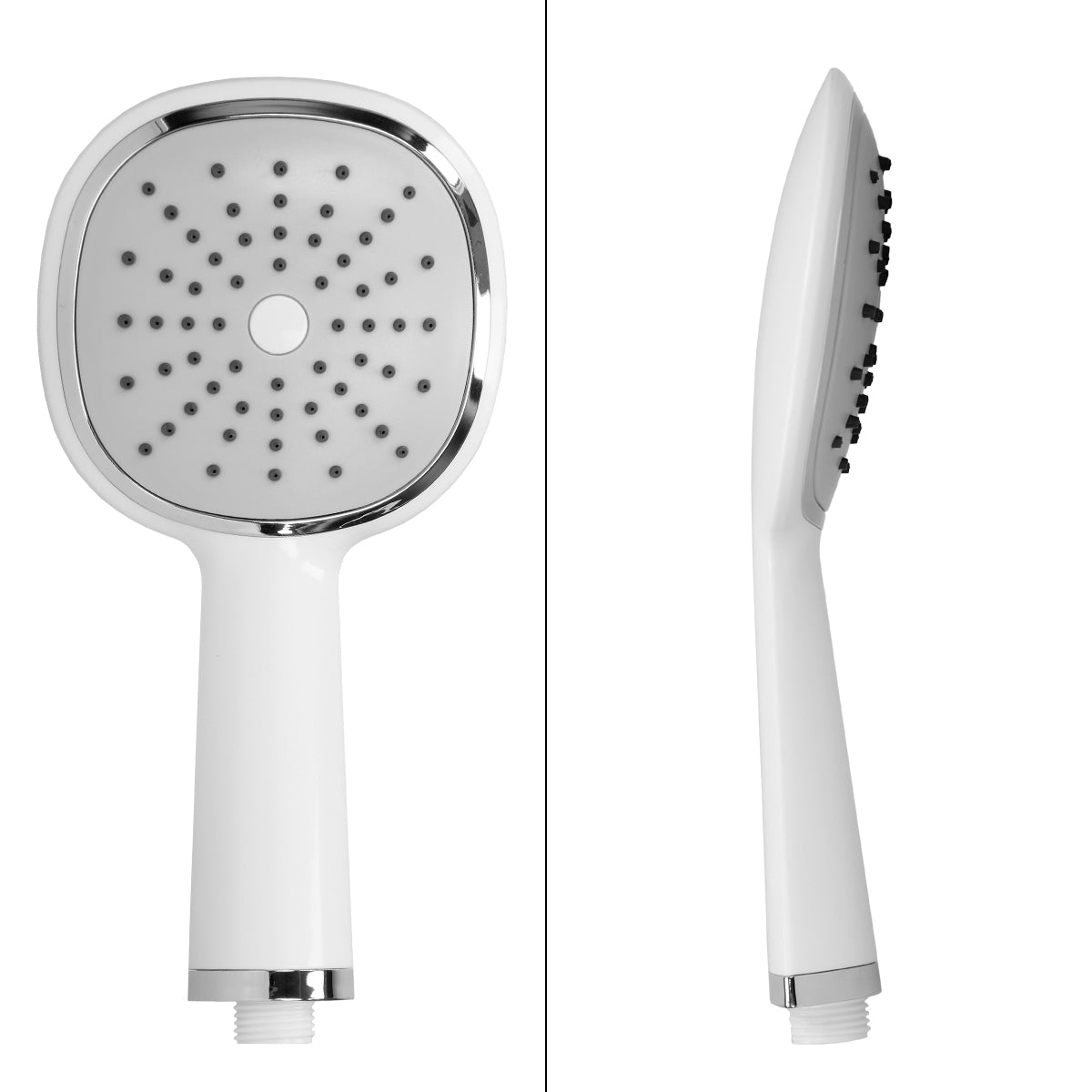 ECD Set douche ovale inox blanc buses anti-calcaire