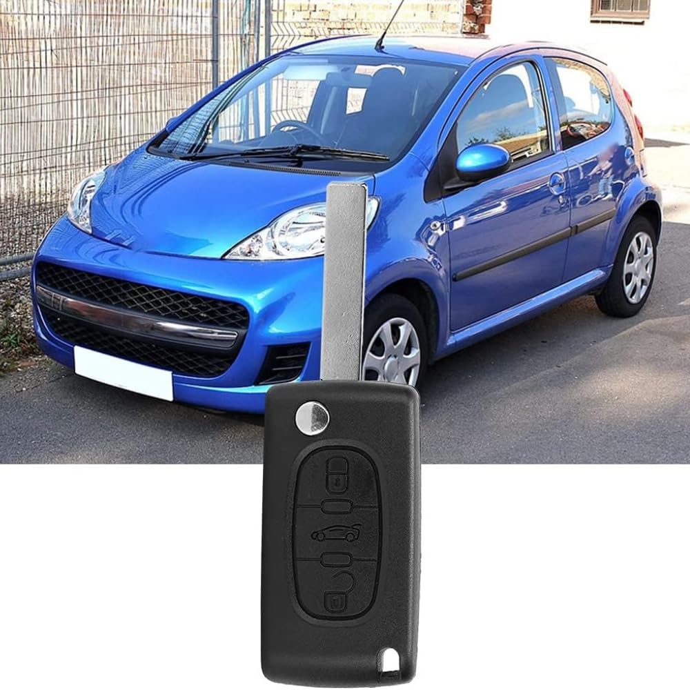 Shop-Story RA7949906 coque clé rabattable 3 boutons Peugeot Citroën